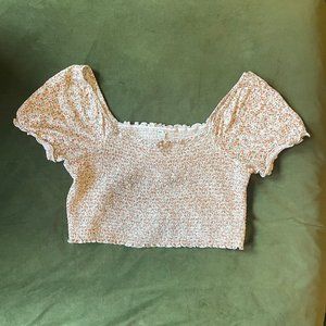 aerie floral crop top | xl